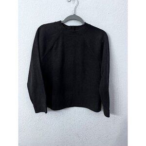 Madewell Womens Wool-Blend Reversible Button-Back Charcoal Sweater size Medium